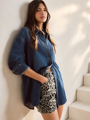 Mid Blue Relaxed Denim Shirt - Image 1 of 1