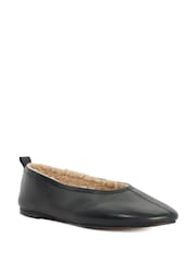Dune London Black Harliee Shearling Lined Ballet Shoes - Image 3 of 6