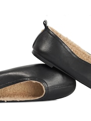Dune London Black Harliee Shearling Lined Ballet Shoes - Image 6 of 6