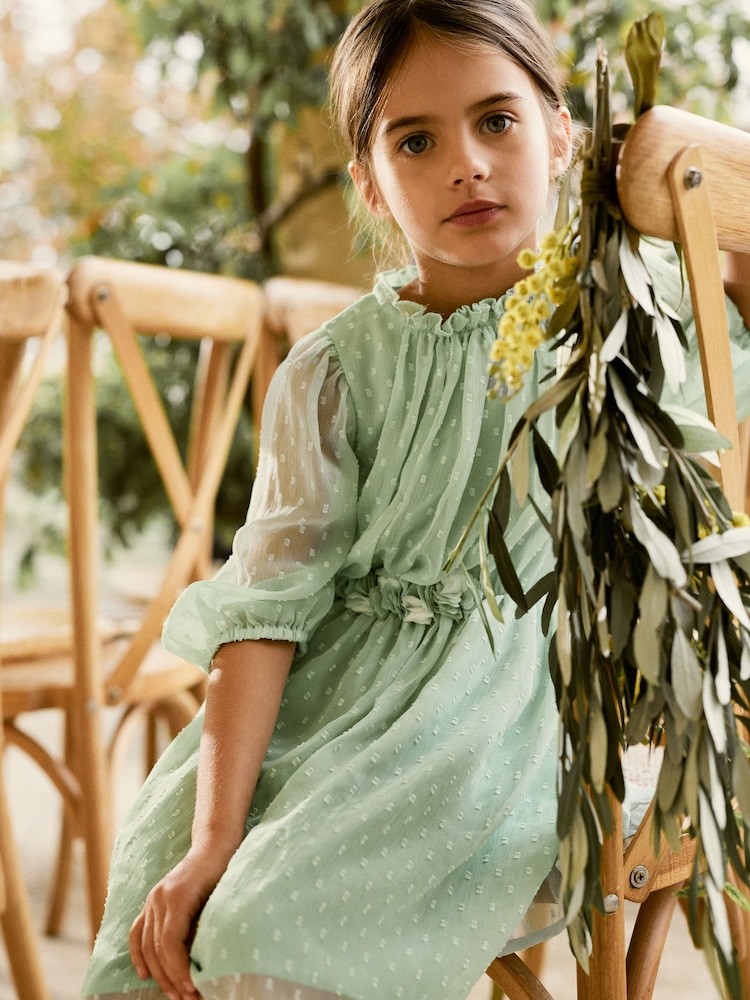 Mint Green Chiffon Corsage Dress (3-16yrs) - Image 3 of 8