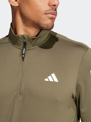 adidas Green Own the Run Quarter Zip Jacket - Image 3 of 6