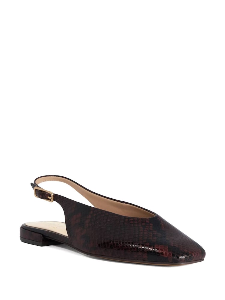 Dune London Brown Heartbeat Ballet Pumps - Image 2 of 5