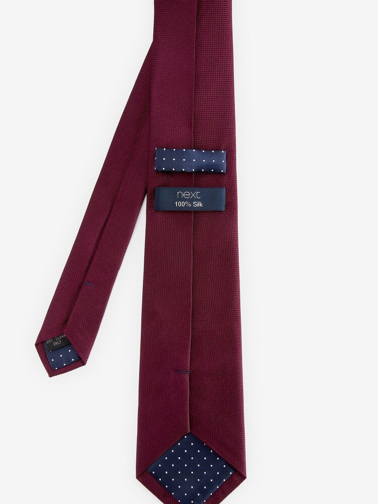 Burgundy Red Silk Tie - Image 2 of 3 Burgundy Red Silk Tie - Image 2 of 3
