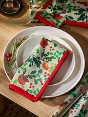 Set of 4 Green Robin Napkins - Image 1 of 2