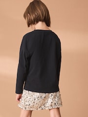 Black Sequin Star Long Sleeve T-Shirt (3-16yrs) - Image 3 of 7