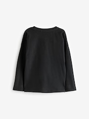 Black Sequin Star Long Sleeve T-Shirt (3-16yrs) - Image 6 of 7