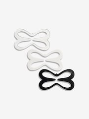Black/White/Clear Racer Back Clips Three Pack - Image 1 of 3