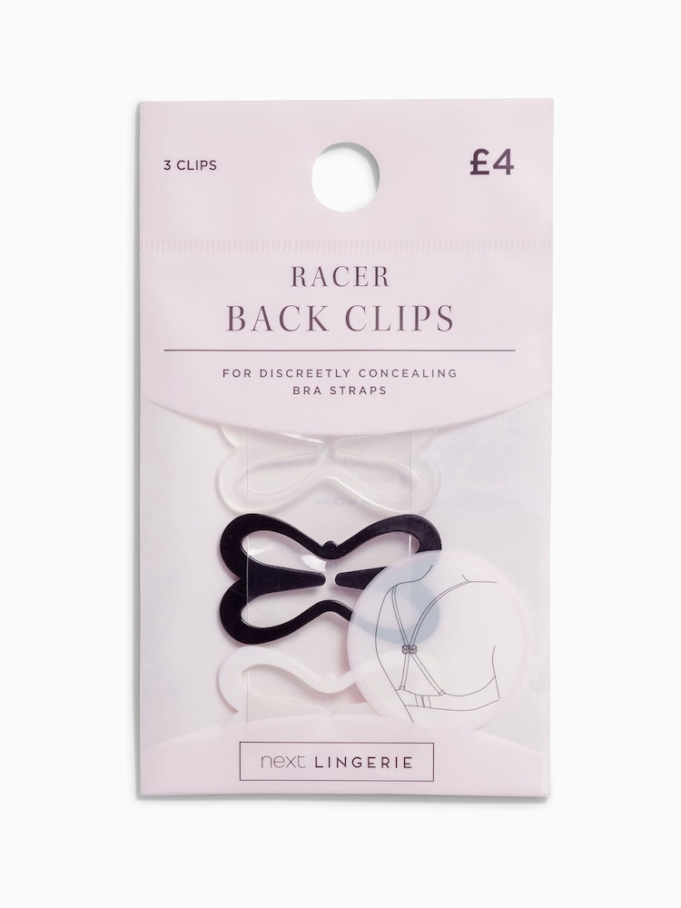 Black/White/Clear Racer Back Clips Three Pack - Image 3 of 3