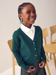 Green Cotton Rich School V-Neck Cardigan (3-16yrs) - Image 1 of 8