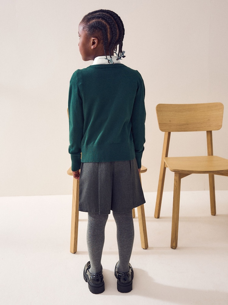 Green Cotton Rich School V-Neck Cardigan (3-16yrs) - Image 5 of 8