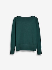 Green Cotton Rich School V-Neck Cardigan (3-16yrs) - Image 7 of 8