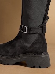 Svart semsket skinn - Russell & Bromley Mysty Knee High Boots - Bilde 6 av 7