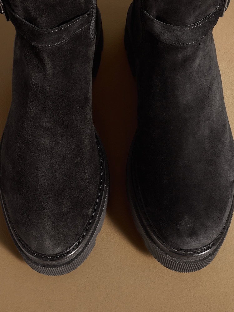 Svart semsket skinn - Russell & Bromley Mysty Knee High Boots - Bilde 7 av 7