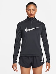 Nike Black Swoosh Dri-FIT Half Zip Mid Layer - Image 1 of 8