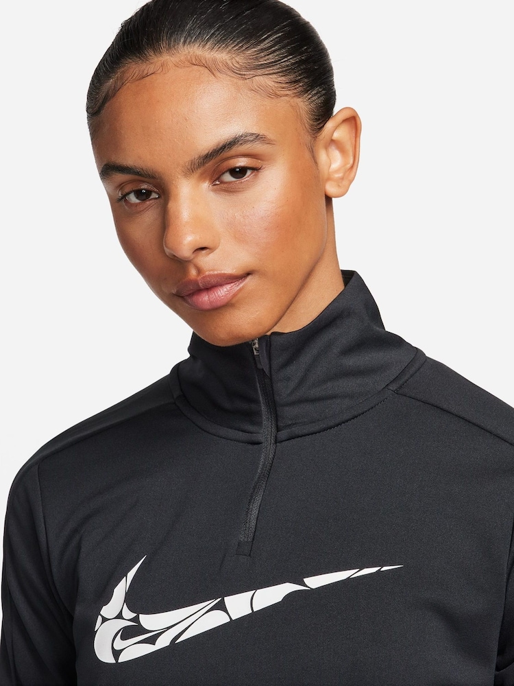 Nike Black Swoosh Dri-FIT Half Zip Mid Layer - Image 4 of 8