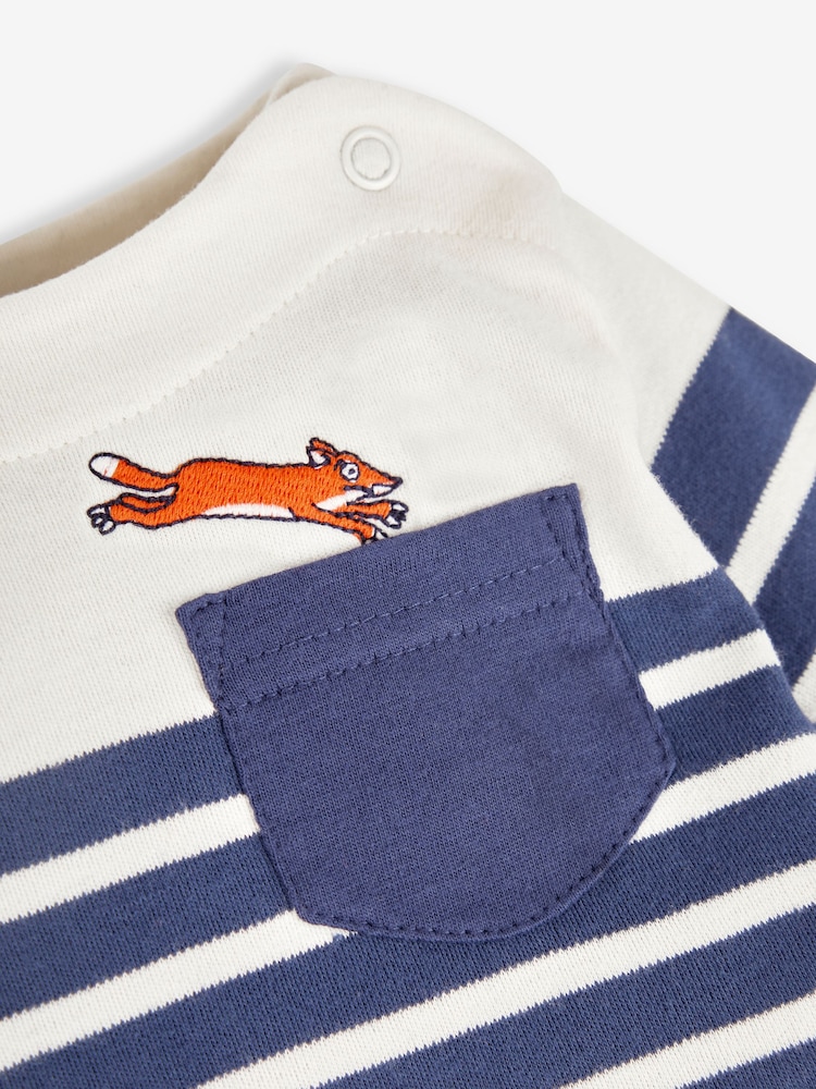 JoJo Maman Bébé Indigo The Gruffalo Appliqué Breton Top & Knee Joggers Baby Set - Image 4 of 5