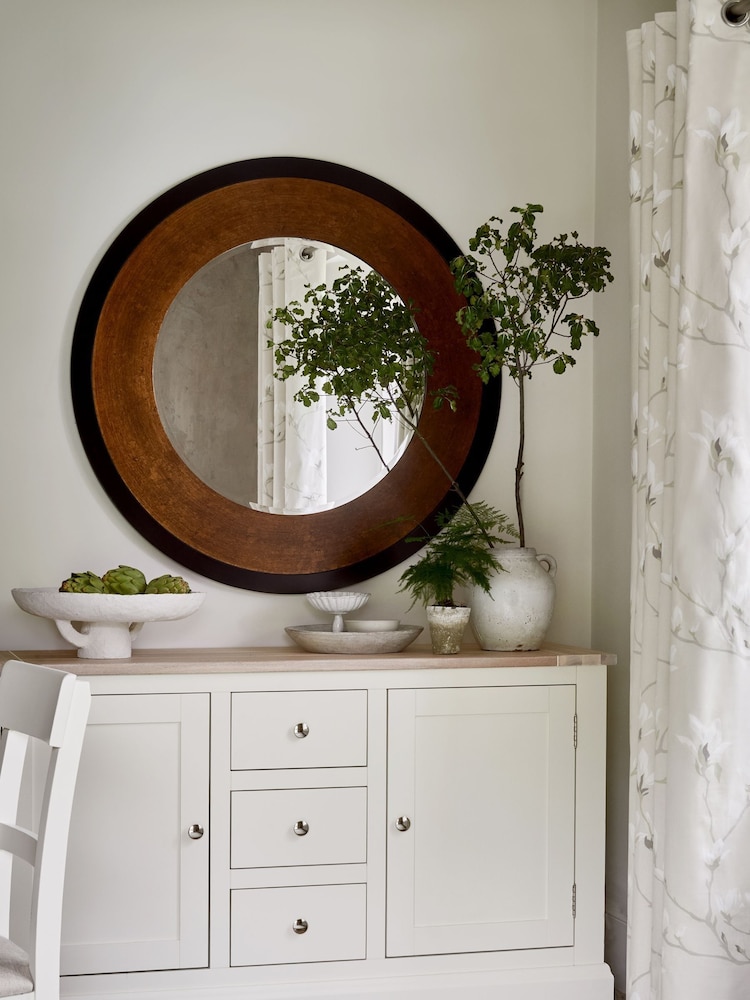 Laura Ashley Bronze Cara Large Mottled Round Mirror - Image 1 of 4