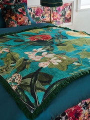 Clarke & Clarke Green Passiflora Printed Throw - Image 1 of 2