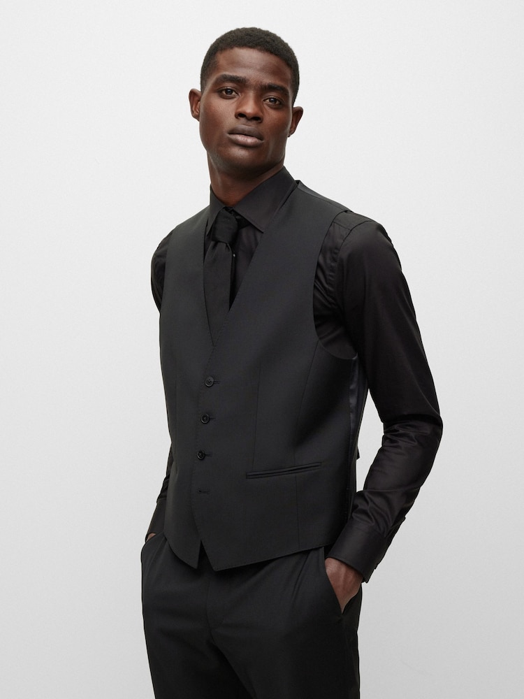 BOSS Black BOSS Regular Fit Jasper Wool Mix Waistcoat - Image 1 of 5