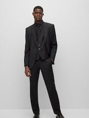 BOSS Black BOSS Regular Fit Jasper Wool Mix Waistcoat - Image 3 of 5