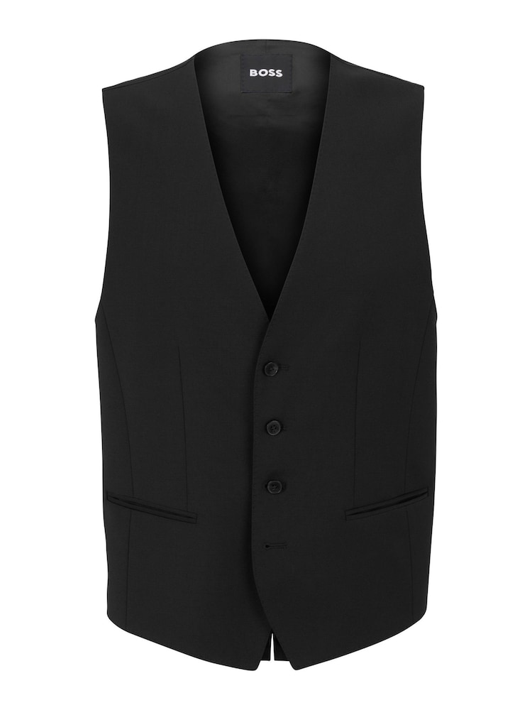 BOSS Black BOSS Regular Fit Jasper Wool Mix Waistcoat - Image 5 of 5