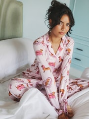 Urban Threads Sausage Dogs Print Long Pyjamas Set - Imaginea 1 din 5