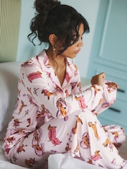Urban Threads Sausage Dogs Print Long Pyjamas Set - Imaginea 2 din 5
