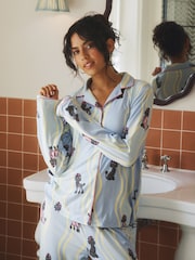 Urban Threads Poodle Wiggle Print Long Pyjamas Set - Bild 2 von 4