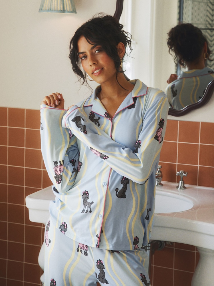 Urban Threads Poodle Wiggle Print Long Pyjamas Set - Bild 2 von 4 Urban Threads Poodle Wiggle Print Long Pyjamas Set - Bild 2 von 4