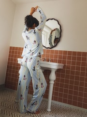 Urban Threads Poodle Wiggle Print Long Pyjamas Set - Bild 3 von 4