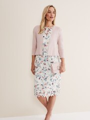 Phase Eight Pink Salma Flare Hem Knitted Jacket - Image 1 of 6
