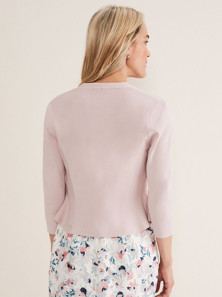 Phase Eight Pink Salma Flare Hem Knitted Jacket - Image 2 of 6