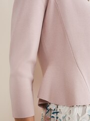 Phase Eight Pink Salma Flare Hem Knitted Jacket - Image 5 of 6