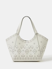 Accessorize White Laser Cut Tote Bag - Image 1 of 3