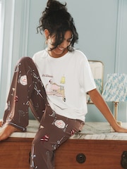 Girl Dinner Print Long Pyjamas Set - Image 1 of 4