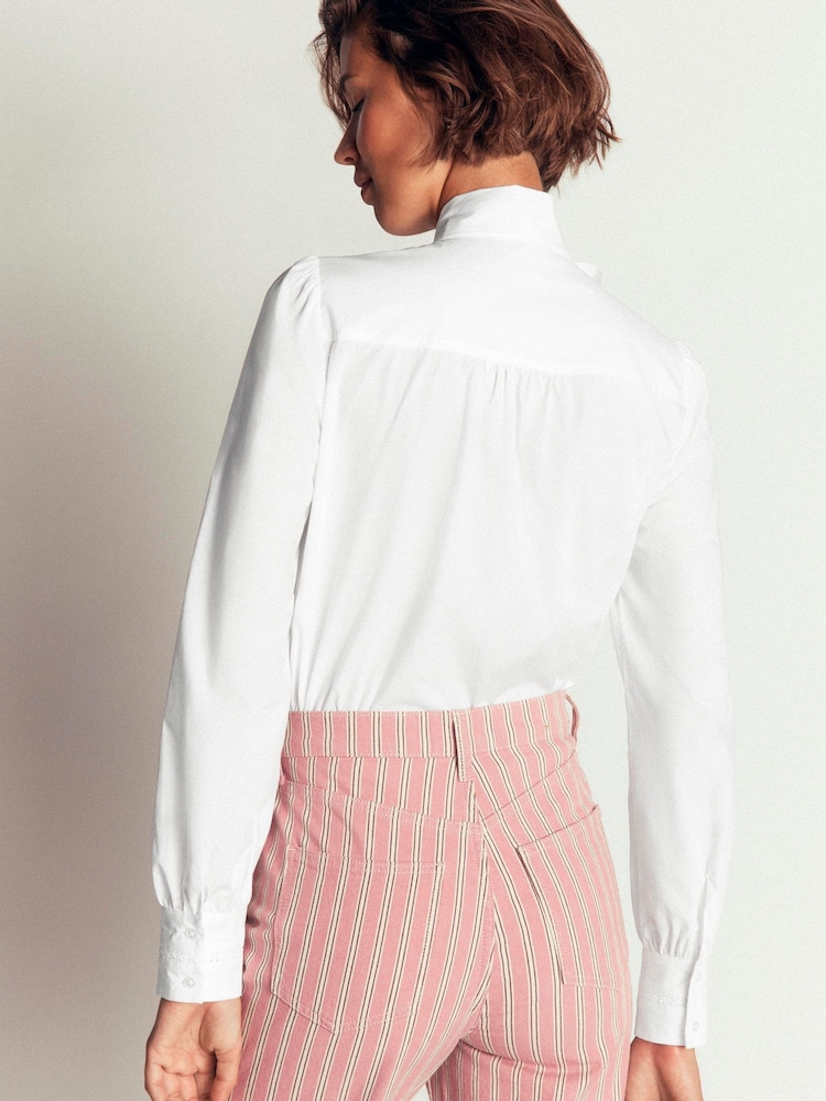 Λευκό - Boden Clara Tie Neck Top - Εικόνα 2 του 6