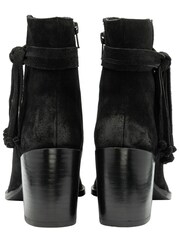 Ravel Black Suede Leather Block Heel Ankle Boots - Image 3 of 4