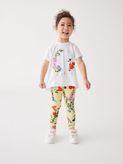Baker by Ted Baker Yellow Floral 100% Cotton T-Shirt And Leggings Set - Image 2 of 13