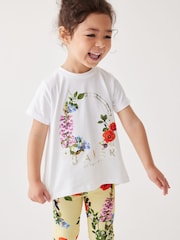 Baker by Ted Baker Yellow Floral 100% Cotton T-Shirt And Leggings Set - Image 5 of 13