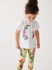 Baker by Ted Baker Yellow Floral 100% Cotton T-Shirt And Leggings Set - Image 6 of 13