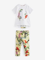 Baker by Ted Baker Yellow Floral 100% Cotton T-Shirt And Leggings Set - Image 8 of 13