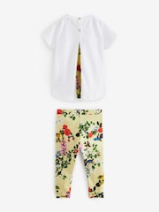 Baker by Ted Baker Yellow Floral 100% Cotton T-Shirt And Leggings Set - Image 9 of 13