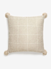 Natural Windowpane Check Cushion - Image 4 of 6