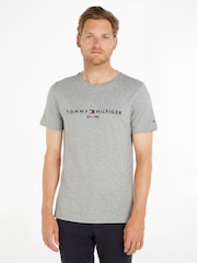Серый - Футболка Tommy Hilfiger с логотипом - Image 1 of 5