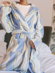 Urban Threads Blue Wiggle Stripe Fleece Dressing Gown - Bild 3 von 4