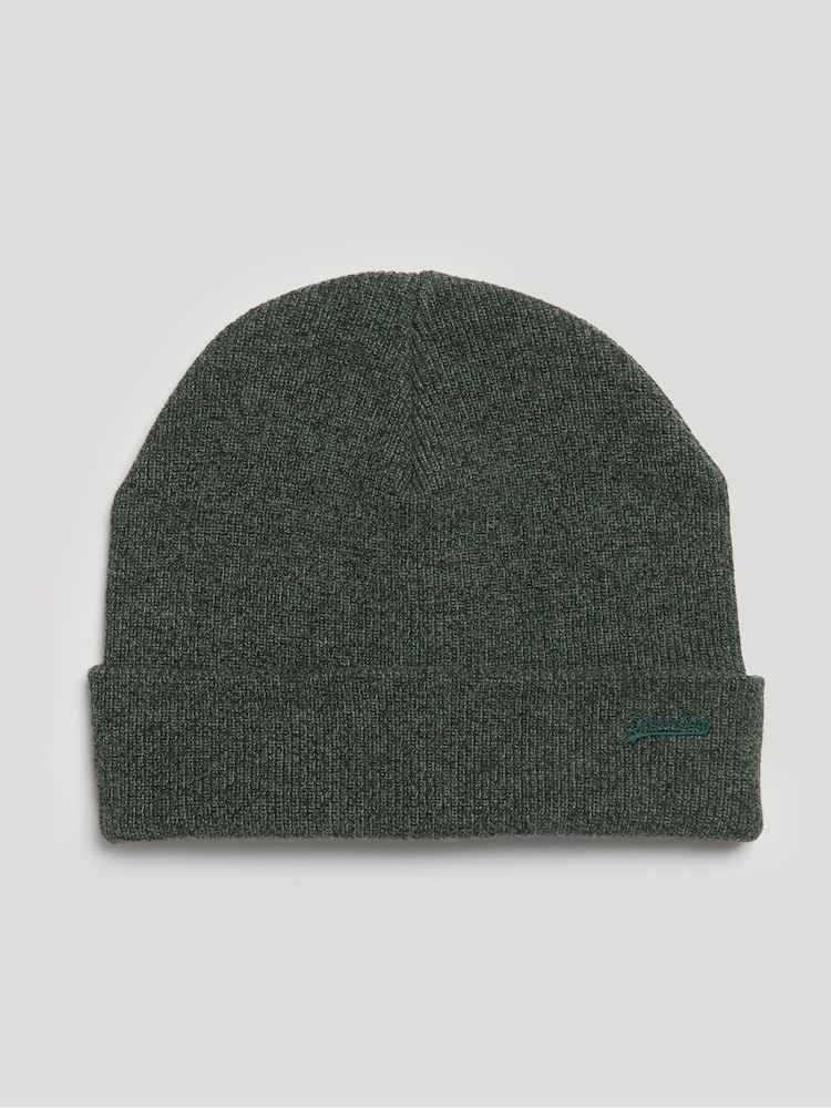 Superdry Green Knitted Logo Beanie Hat - Image 2 of 4