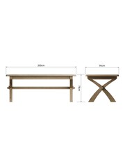 K Interiors Brown Embleton Solid Wood Cross legged Fixed Top Table - Image 2 of 4