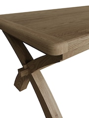 K Interiors Brown Embleton Solid Wood Cross legged Fixed Top Table - Image 4 of 4
