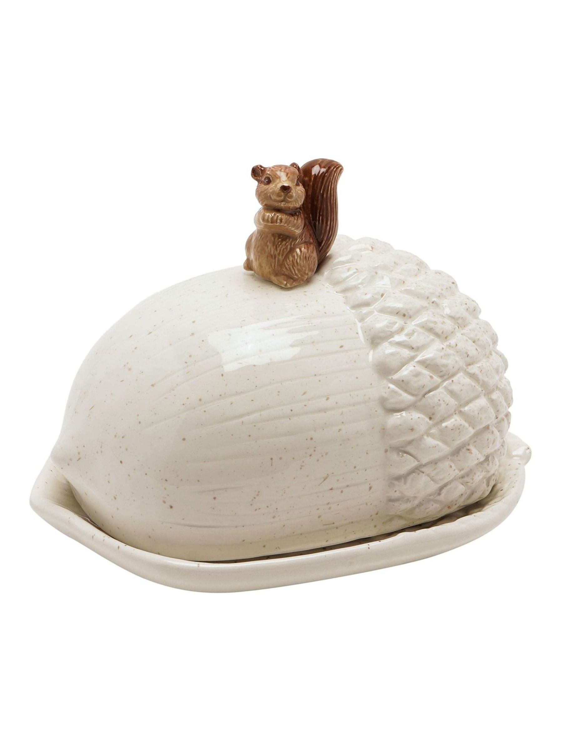Country Living Unisex White Squirrel Butter Dish