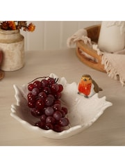Country Living White Robin Leaf Large Plate - Image 6 of 7